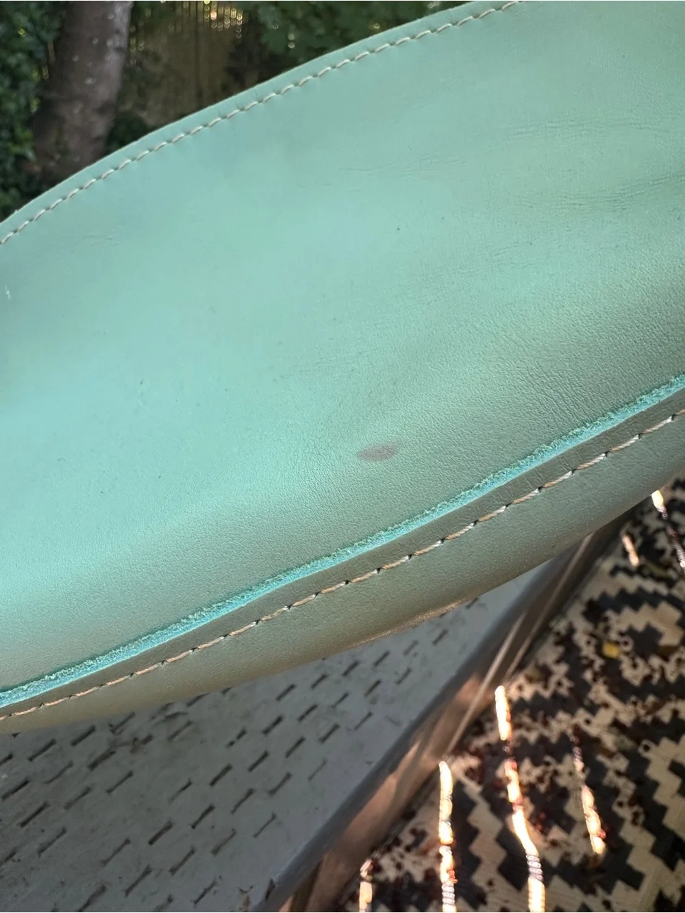 Portland Leather Mint Green Leather Cosmetic Pouch